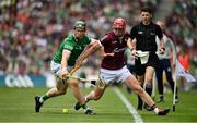 3 July 2022; Ronan Glennon of Galway in action against William O'Donoghue of Limerick during the GAA Hurling All-Ireland Senior Championship Semi-Final match between Limerick and Galway at Croke Park in Dublin. Photo by Sam Barnes/Sportsfile