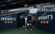 8 July 2022; Jonathan Sexton, Andrew Porter and Jack Conan walk out of the players tunnel for the Ireland rugby squad captain's run at Forsyth Barr Stadium in Dunedin, New Zealand. Photo by Brendan Moran/Sportsfile
