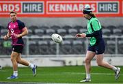 8 July 2022; Mack Hansen, right, and Jordan Larmour during the Ireland rugby squad captain's run at Forsyth Barr Stadium in Dunedin, New Zealand. Photo by Brendan Moran/Sportsfile