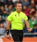 5 July 2022; Referee Morten Krogh during the UEFA Champions League 2022/23 First Qualifying Round First Leg match between Shamrock Rovers and Hibernians at Tallaght Stadium in Dublin. Photo by Stephen McCarthy/Sportsfile