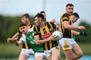 8 July 2022; Kevin Blanchfield of Kilkenny in action against Matthew Tierney of London during the GAA Football All-Ireland Junior Championship Semi-Final match between Kilkenny and London at the GAA National Games Development Centre in Abbotstown, Dublin. Photo by Stephen McCarthy/Sportsfile