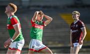 8 July 2022; Ronan Clarke of Mayo reacts after a missed goal chance during the Electric Ireland GAA Football All-Ireland Minor Championship Final match between Galway and Mayo at Dr Hyde Park in Roscommon. Photo by Piaras Ó Mídheach/Sportsfile