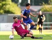 8 July 2022; Phoenix Patterson of Waterford is tackled by Paul Cleary during the SSE Airtricity League First Division match between Waterford and Wexford at RSC in Waterford. Photo by Michael P Ryan/Sportsfile