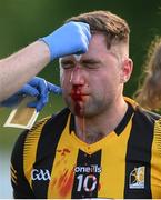 8 July 2022; Mick Kenny of Kilkenny receives medical attention during the GAA Football All-Ireland Junior Championship Semi-Final match between Kilkenny and London at the GAA National Games Development Centre in Abbotstown, Dublin. Photo by Stephen McCarthy/Sportsfile