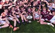 8 July 2022; Galway players celebrate after their side's victory in the Electric Ireland GAA Football All-Ireland Minor Championship Final match between Galway and Mayo at Dr Hyde Park in Roscommon. Photo by Piaras Ó Mídheach/Sportsfile