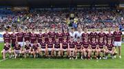 8 July 2022; The Galway squad before the Electric Ireland GAA Football All-Ireland Minor Championship Final match between Galway and Mayo at Dr Hyde Park in Roscommon. Photo by Piaras Ó Mídheach/Sportsfile