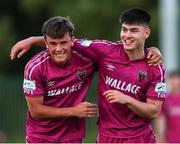 8 July 2022; Wexford players Luke Scanlon, left, and Len O' Sullivan after the SSE Airtricity League First Division match between Waterford and Wexford at RSC in Waterford. Photo by Michael P Ryan/Sportsfile