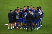 8 July 2022; Waterford head coach Danny Searle speaks with his players on the pitch after the SSE Airtricity League First Division match between Waterford and Wexford at RSC in Waterford. Photo by Michael P Ryan/Sportsfile