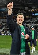 9 July 2022; Jonathan Sexton of Ireland celebrates his side's victory in the Steinlager Series match between New Zealand and Ireland at the Forsyth Barr Stadium in Dunedin, New Zealand. Photo by Brendan Moran/Sportsfile