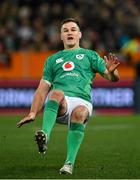 9 July 2022; Jonathan Sexton of Ireland slips while kicking for touch during the Steinlager Series match between the New Zealand and Ireland at the Forsyth Barr Stadium in Dunedin, New Zealand. Photo by Brendan Moran/Sportsfile