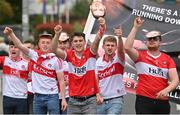 9 July 2022; Derry supporters before the GAA Football All-Ireland Senior Championship Semi-Final match between Derry and Galway at Croke Park in Dublin. Photo by Ramsey Cardy/Sportsfile