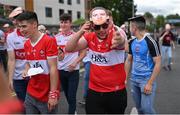 9 July 2022; Derry supporters, wearing Benny Heron masks, before the GAA Football All-Ireland Senior Championship Semi-Final match between Derry and Galway at Croke Park in Dublin. Photo by Ramsey Cardy/Sportsfile