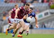 9 July 2022; Lorcan Dolan of Westmeath in action against Niall Carolan of Cavan during the Tailteann Cup Final match between Cavan and Westmeath at Croke Park in Dublin. Photo by Ray McManus/Sportsfile