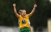9 July 2022; Niamh McLaughlin of Donegal celebrates after the TG4 All-Ireland Ladies Football Senior Championship Quarter-Final between Donegal and Dublin at Páirc Seán Mac Diarmada in Carrick-on-Shannon, Leitrim. Photo by Eóin Noonan/Sportsfile