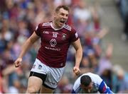 9 July 2022; Kieran Martin of Westmeath celebrates after scoring his side's second goal during the Tailteann Cup Final match between Cavan and Westmeath at Croke Park in Dublin. Photo by Stephen McCarthy/Sportsfile
