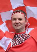 9 July 2022; A Derry supporter during the GAA Football All-Ireland Senior Championship Semi-Final match between Derry and Galway at Croke Park in Dublin. Photo by Stephen McCarthy/Sportsfile