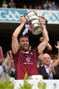 9 July 2022; Westmeath captain Kevin Maguire lifts the Tailteann Cup after the Tailteann Cup Final match between Cavan and Westmeath at Croke Park in Dublin. Photo by Ray McManus/Sportsfile