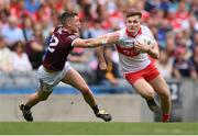 9 July 2022; Ethan Doherty of Derry in action against Johnny Heaney of Galway during the GAA Football All-Ireland Senior Championship Semi-Final match between Derry and Galway at Croke Park in Dublin. Photo by Stephen McCarthy/Sportsfile