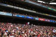 9 July 2022; A general view of the scoreboard at half-time, showing the score of Derry 0-4 Galway 0-3, during the GAA Football All-Ireland Senior Championship Semi-Final match between Derry and Galway at Croke Park in Dublin. Photo by Stephen McCarthy/Sportsfile