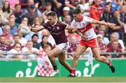 9 July 2022; Cillian McDaid of Galway in action against Conor Doherty of Derry during the GAA Football All-Ireland Senior Championship Semi-Final match between Derry and Galway at Croke Park in Dublin. Photo by Stephen McCarthy/Sportsfile