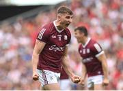 9 July 2022; Matthew Tierney of Galway celebrates his side winning a free during the GAA Football All-Ireland Senior Championship Semi-Final match between Derry and Galway at Croke Park in Dublin. Photo by Seb Daly/Sportsfile