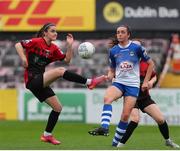 9 July 2022; Kira Bates-Crosbie of Bohemians in action against Chloe Singleton of Galway WFC during the EVOKE.ie FAI Women's Cup First Round match between Bohemians and Galway WFC at Dalymount Park in Dublin. Photo by Michael P Ryan/Sportsfile