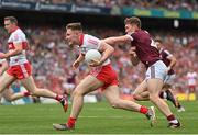 9 July 2022; Ethan Doherty of Derry in action against Jack Glynn of Galway during the GAA Football All-Ireland Senior Championship Semi-Final match between Derry and Galway at Croke Park in Dublin. Photo by Ramsey Cardy/Sportsfile