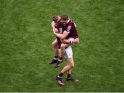 9 July 2022; Galway players Dylan McHugh, left, and Jack Glynn celebrate after the GAA Football All-Ireland Senior Championship Semi-Final match between Derry and Galway at Croke Park in Dublin. Photo by Daire Brennan/Sportsfile