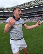 9 July 2022; Matthew Tierney of Galway celebrates after his side's victory in the GAA Football All-Ireland Senior Championship Semi-Final match between Derry and Galway at Croke Park in Dublin. Photo by Seb Daly/Sportsfile