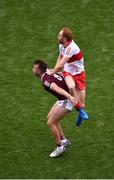 9 July 2022; Conor Glass of Derry tries to get above Paul Conroy of Galway during the GAA Football All-Ireland Senior Championship Semi-Final match between Derry and Galway at Croke Park in Dublin. Photo by Daire Brennan/Sportsfile