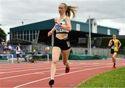 9 July 2022; Emma Landers of Youghal AC, Cork, competing in the under 19 girls 3000m  during day two of the Irish Life Health National Juvenile Track and Field Championships at Tullamore Harriers Stadium in Tullamore, Offaly. Photo by Sam Barnes/Sportsfile