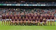 9 July 2022; The Galway squad before the GAA Football All-Ireland Senior Championship Semi-Final match between Derry and Galway at Croke Park in Dublin. Photo by Ray McManus/Sportsfile
