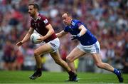 9 July 2022; Kevin Maguire of Westmeath in action against Martin Reilly of Cavan during the Tailteann Cup Final match between Cavan and Westmeath at Croke Park in Dublin. Photo by Ray McManus/Sportsfile