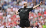 9 July 2022; Referee Brendan Cawley during the GAA Football All-Ireland Senior Championship Semi-Final match between Derry and Galway at Croke Park in Dublin. Photo by Seb Daly/Sportsfile