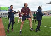 9 July 2022; Westmeath coach John Keane celebrates at the final whistle after his side's victory in the Tailteann Cup Final match between Cavan and Westmeath at Croke Park in Dublin. Photo by Seb Daly/Sportsfile