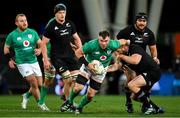 9 July 2022; Peter O’Mahony of Ireland breaks past the challenge of Aidan Ross of New Zealand during the Steinlager Series match between the New Zealand and Ireland at the Forsyth Barr Stadium in Dunedin, New Zealand. Photo by Brendan Moran/Sportsfile