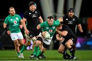 9 July 2022; Peter O’Mahony of Ireland breaks past the challenge of Aidan Ross of New Zealand during the Steinlager Series match between the New Zealand and Ireland at the Forsyth Barr Stadium in Dunedin, New Zealand. Photo by Brendan Moran/Sportsfile