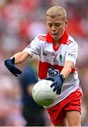 9 July 2022; Fionn Rea, Primate Dixon Coalisland, Coalisland, Tyrone, representing Derry, during the INTO Cumann na mBunscol GAA Respect Exhibition Go Games at half-time of the GAA Football All-Ireland Senior Championship Semi-Final match between Galway and Derry at Croke Park in Dublin. Photo by Stephen McCarthy/Sportsfile