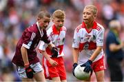 9 July 2022; Fionn Rea, Primate Dixon Coalisland, Coalisland, Tyrone, representing Derry, during the INTO Cumann na mBunscol GAA Respect Exhibition Go Games at half-time of the GAA Football All-Ireland Senior Championship Semi-Final match between Galway and Derry at Croke Park in Dublin. Photo by Stephen McCarthy/Sportsfile