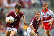 9 July 2022; Eoin Kearney, St Joseph's B.N.S., Abbeytown, Boyle, Roscommon, representing Galway, during the INTO Cumann na mBunscol GAA Respect Exhibition Go Games at half-time of the GAA Football All-Ireland Senior Championship Semi-Final match between Galway and Derry at Croke Park in Dublin. Photo by Stephen McCarthy/Sportsfile