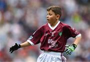 9 July 2022; Ethan Hogan Eyre, Kilkenny School Project, Waterford Rd, Kilkenny, representing Galway, during the INTO Cumann na mBunscol GAA Respect Exhibition Go Games at half-time of the GAA Football All-Ireland Senior Championship Semi-Final match between Galway and Derry at Croke Park in Dublin. Photo by Stephen McCarthy/Sportsfile