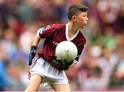 9 July 2022; Peter Cox, Annaduff N.S., Annaduff, Leitrim, representing Galway, during the INTO Cumann na mBunscol GAA Respect Exhibition Go Games at half-time of the GAA Football All-Ireland Senior Championship Semi-Final match between Galway and Derry at Croke Park in Dublin. Photo by Stephen McCarthy/Sportsfile