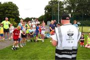 10 July 2022; parkrun Ireland, in partnership with Vhi, expanded their range of junior events to 30 with the introduction of the St Fergal’s Junior parkrun in Rathdowney, Laois on Sunday morning. Junior parkruns are 2km long and cater for 4 to 14-year olds, free of charge providing a fun and safe environment for children to enjoy exercise. To register for a parkrun near you visit www.parkrun.ie. Pictured race director Shane Keegan during a parkrun in Rathdowney, Laois. Photo by Michael P Ryan/Sportsfile