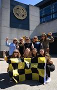 10 July 2022; Kilkenny supporters from Lisdowney GAA Club, all in support of Kilkenny's Mick Kennedy, outside Croke Park before the GAA Football All-Ireland Junior Championship Final match between Kilkenny and New York at Croke Park in Dublin. Photo by Ray McManus/Sportsfile