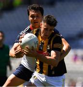 10 July 2022; Jamie Holohan of Kilkenny in action against Danny Corridan of New York during the GAA Football All-Ireland Junior Championship Final match between Kilkenny and New York at Croke Park in Dublin. Photo by Ray McManus/Sportsfile