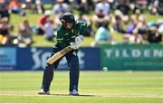 10 July 2022; Curtis Campher of Ireland during the Men's One Day International match between Ireland and New Zealand at Malahide Cricket Club in Dublin. Photo by Seb Daly/Sportsfile