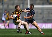 10 July 2022; Ger Malone of Kilkenny in action against Brian Coughlan of New York during the GAA Football All-Ireland Junior Championship Final match between Kilkenny and New York at Croke Park in Dublin. Photo by Stephen McCarthy/Sportsfile