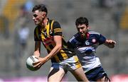 10 July 2022; Kevin Blanchfield of Kilkenny in action against Kevin Loane of New York during the GAA Football All-Ireland Junior Championship Final match between Kilkenny and New York at Croke Park in Dublin. Photo by Stephen McCarthy/Sportsfile
