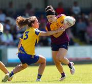 10 July 2022; Catriona Murray of Wexford in action against Rachel Fitzmaurice of Roscommon during the TG4 All-Ireland Ladies Football Intermediate Championship Semi-Final match between Roscommon and Wexford at Crettyard GAA club, Crettyard, Laois. Photo by Michael P Ryan/Sportsfile