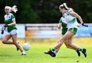 10 July 2022; Iris Kennelly of Limerick scores her side's second goal during the TG4 All-Ireland Ladies Football Junior Championship Semi-Final match between Fermanagh and Limerick at St Brigid’s GAA club in Kiltoom, Roscommon. Photo by David Fitzgerald/Sportsfile